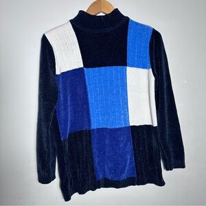 Vintage Classic Elements Multicolor Colorblock Mockneck Sweater